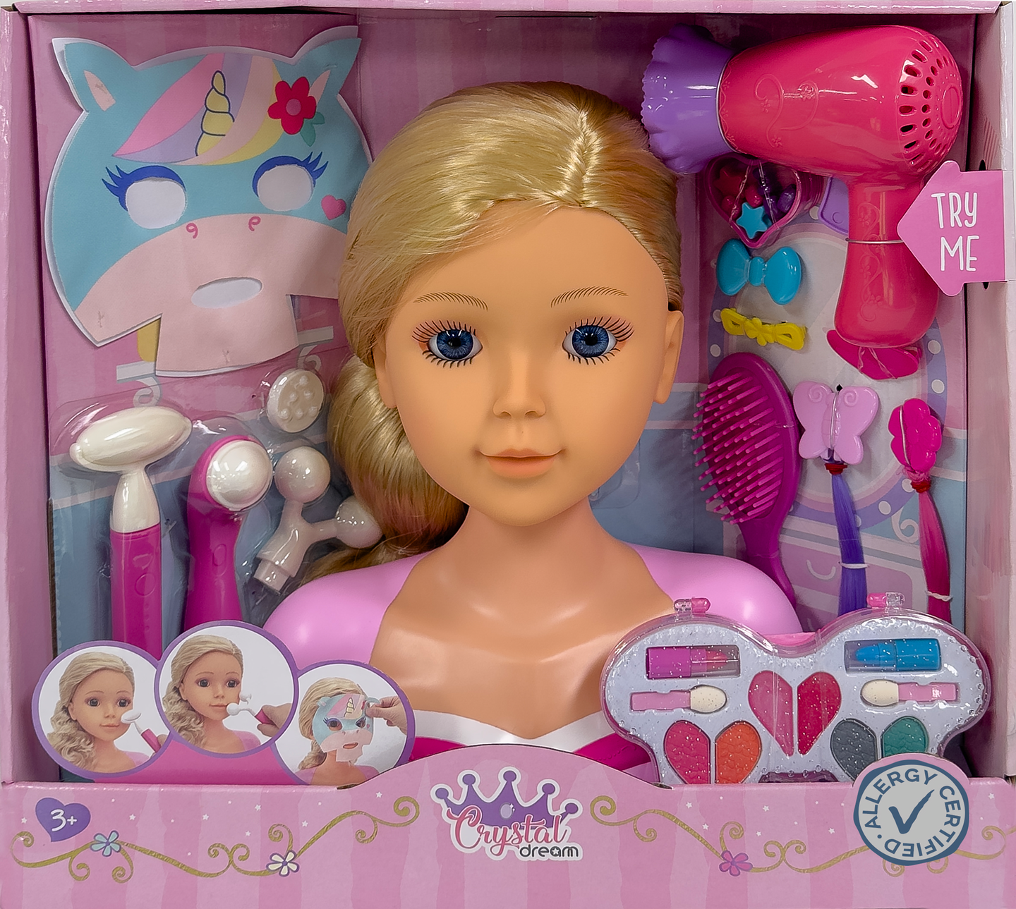 CRYSTAL DREAM Styling Head kampauspää