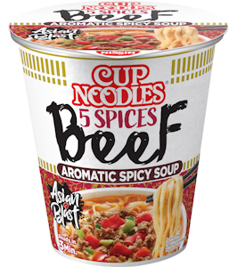 Nissin Cup Noodles 5 Spices Naudanliha pikanuudelikeitto 64g