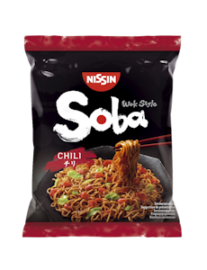 Nissin Soba Bag 111g Pikavehnäanuudeleita ja Chilimaustekastiketta