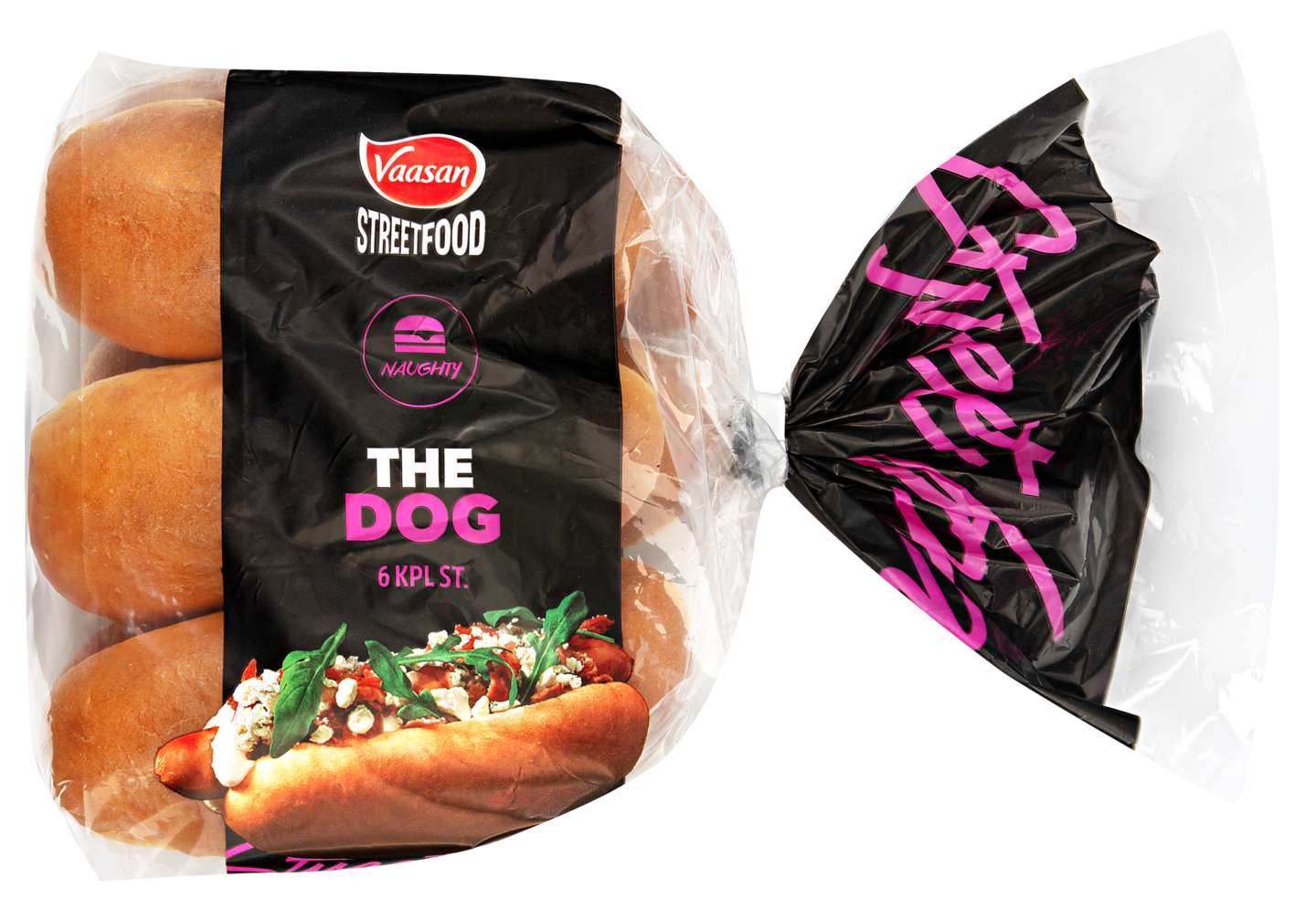 Vaasan Naughty THE DOG hot dog sämpylä 6kpl/300g