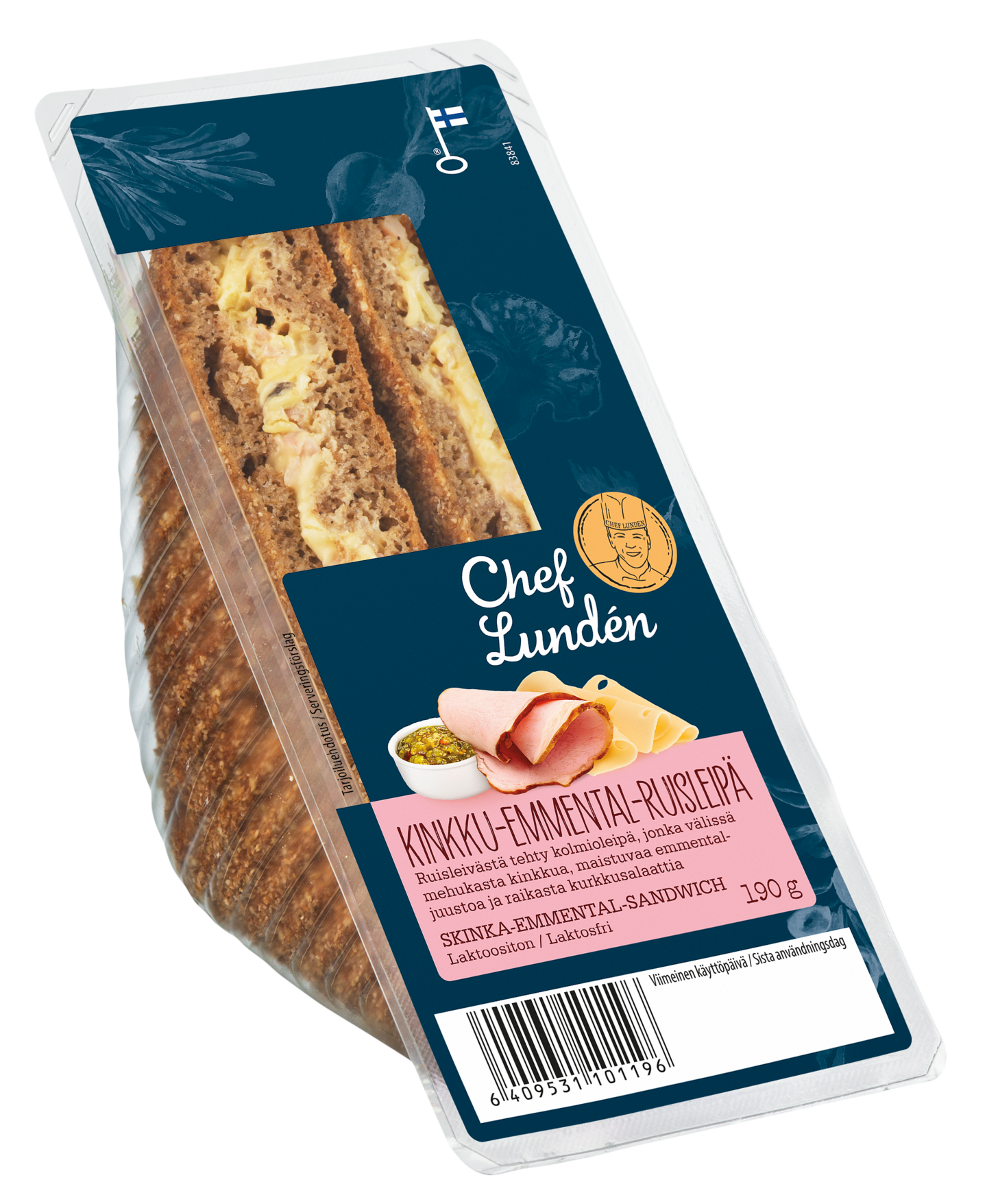 Chef Lundén kinkku-emmental-ruiskolmioleipä 190g