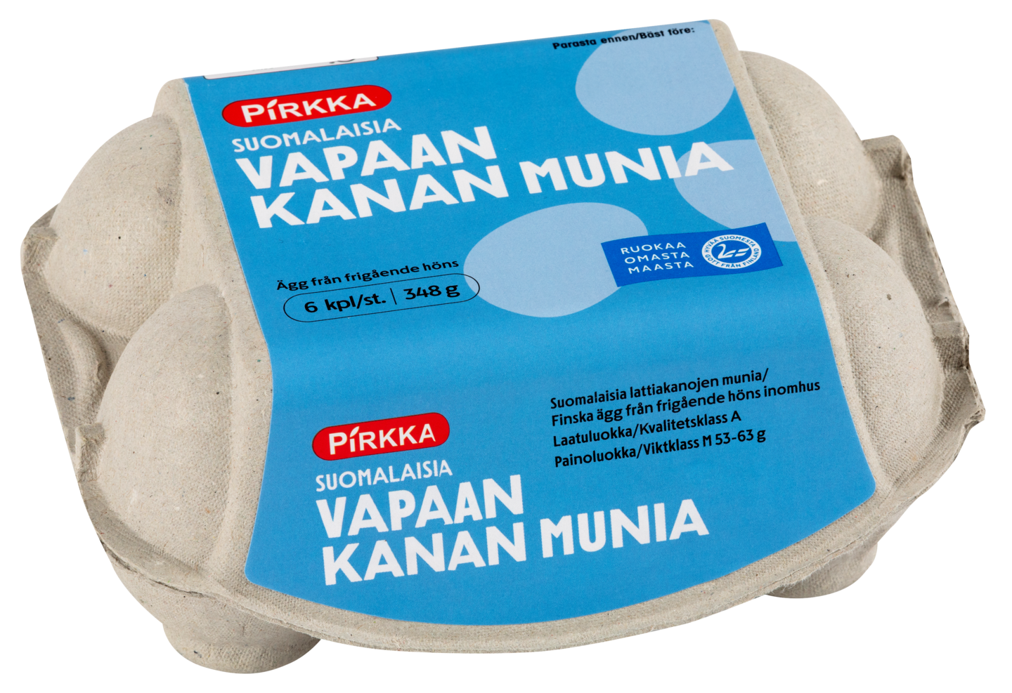 Pirkka vapaan kanan munia M6 348g