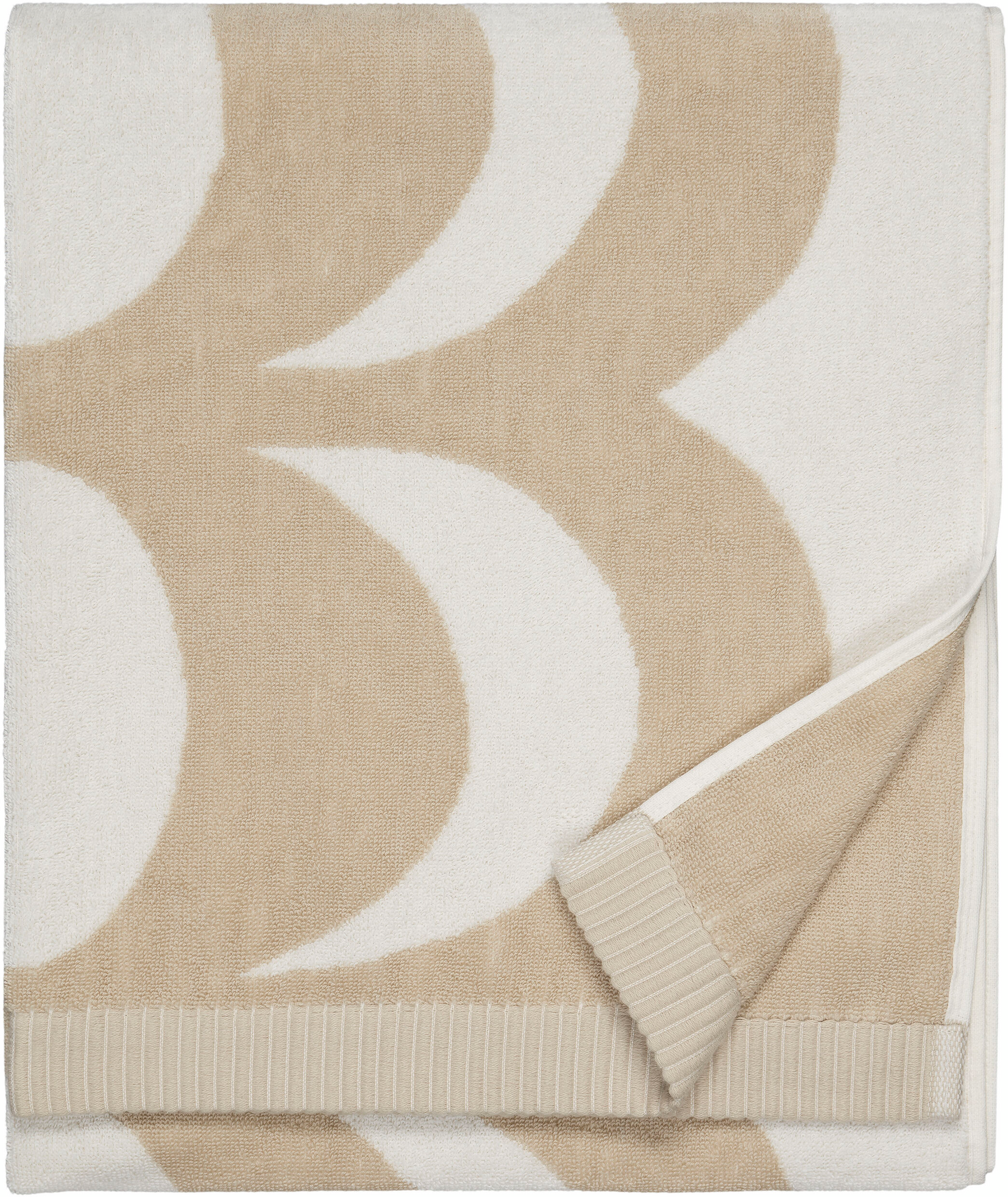 Marimekko Kaivo kylpypyyhe 70x140 cm beige-valkoinen