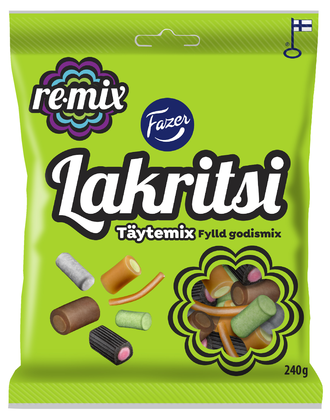 Fazer Remix makeispussi 240g Lakritsi täytemix