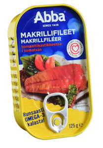 Abba makrillifileet tomaattikastikkeessa 125g