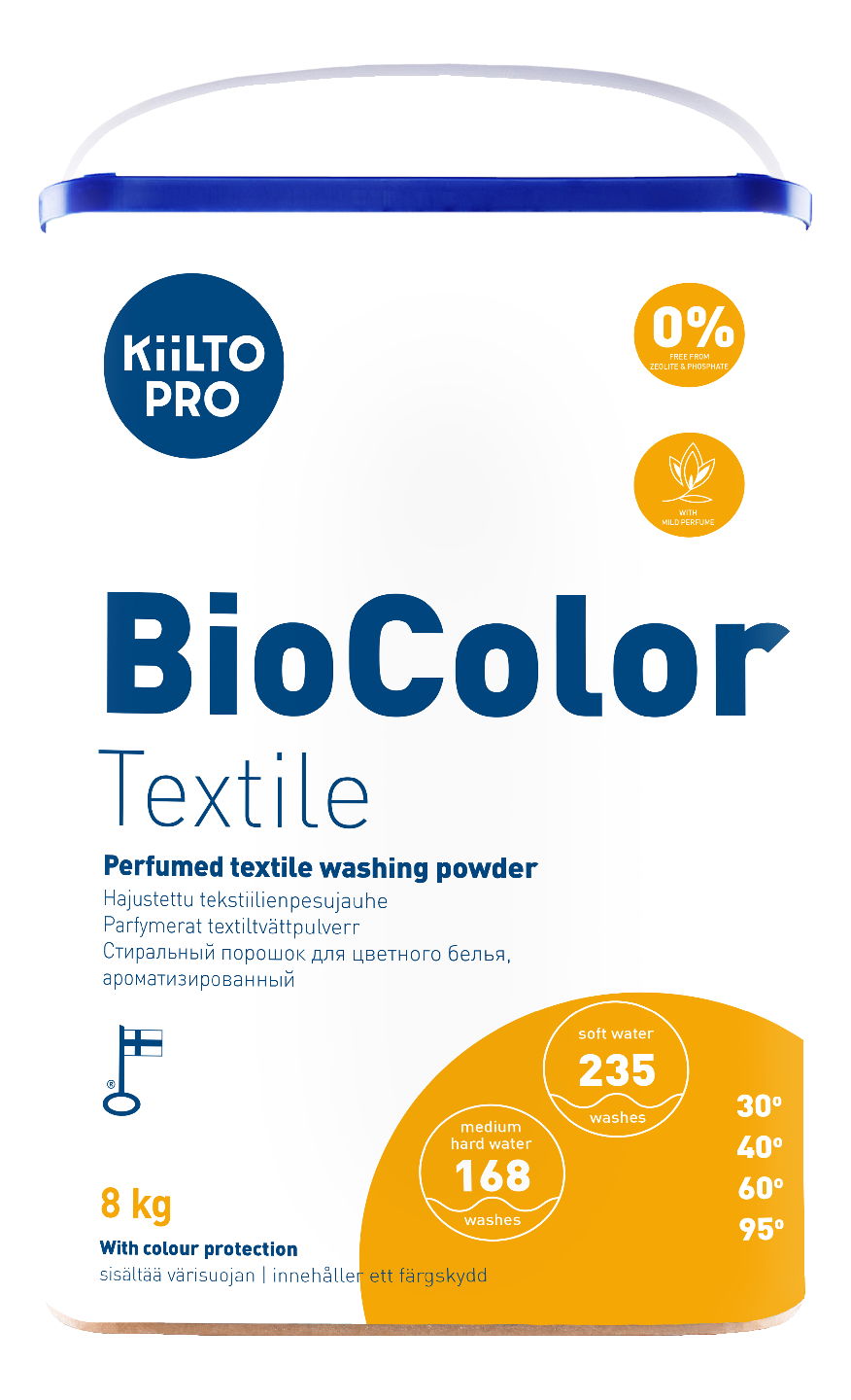 KiiltoPro BioColor Textile 8kg hajustettu tekstiilienpesujauhe
