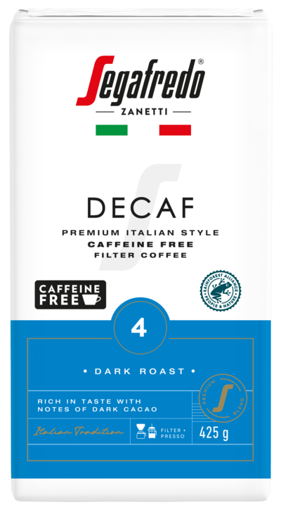Segafredo Decaf kahvi 425g suodatinjauhatus kofeiiniton