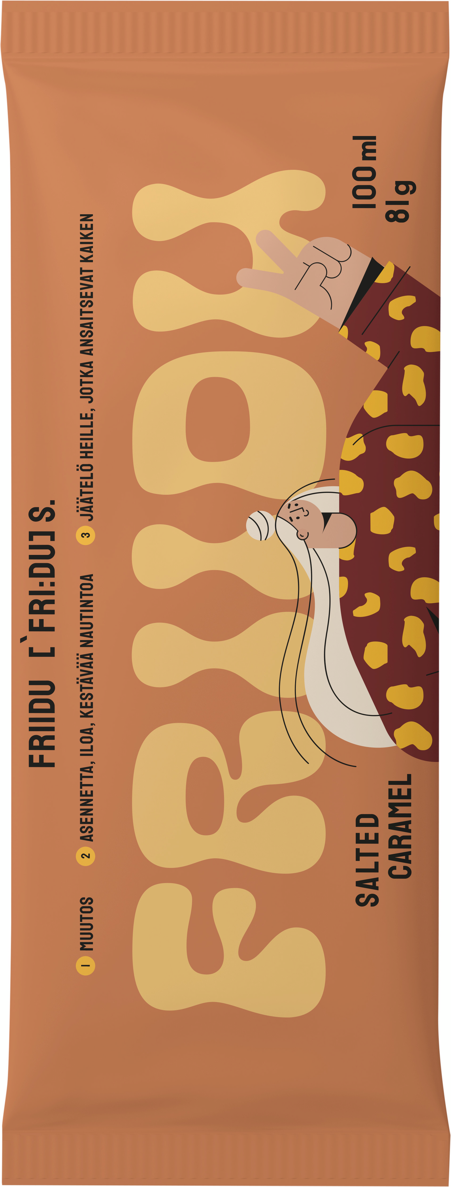 Friidu vegaaninen jäätelöpuikko 81g Salted Caramel