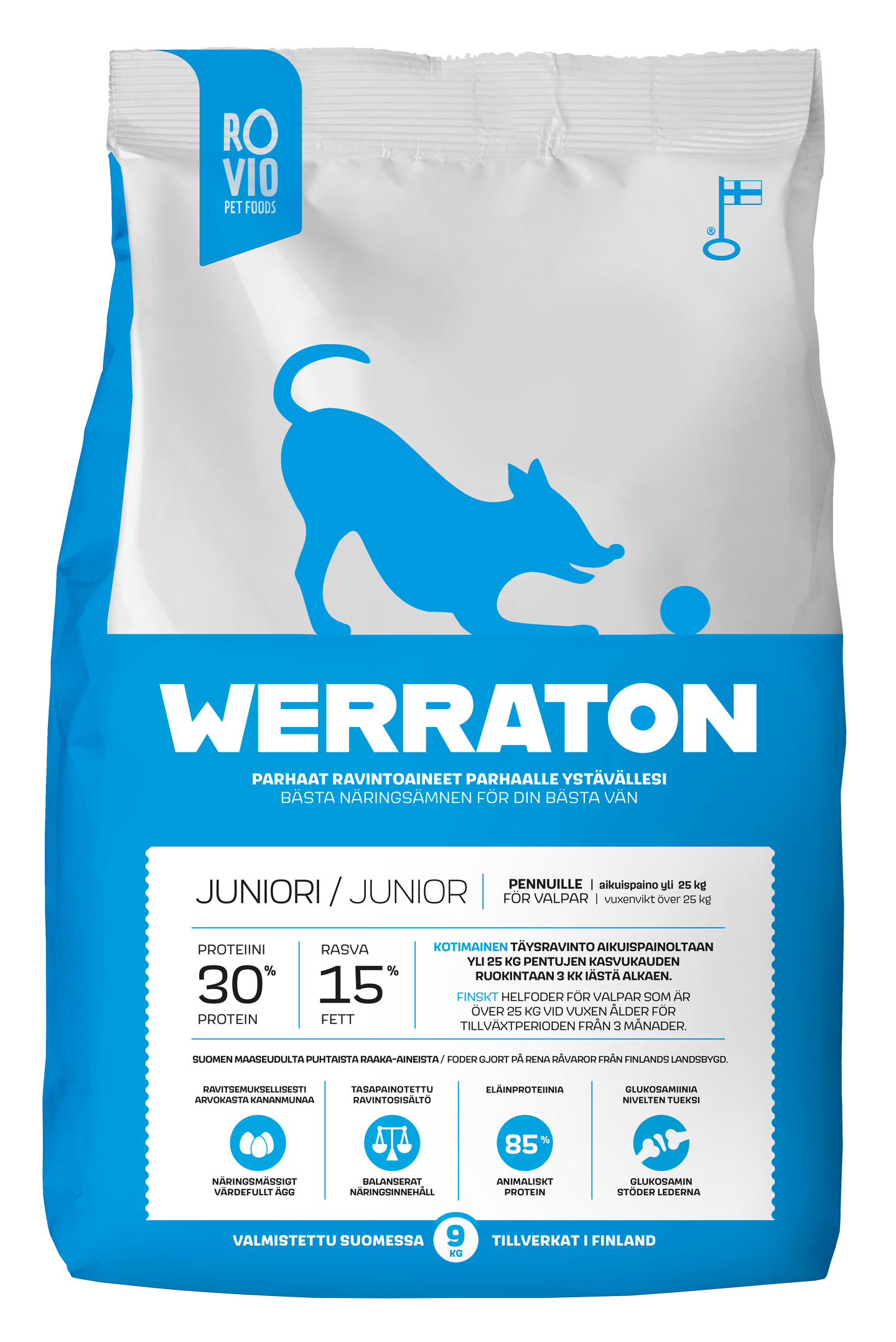 Rovio Pet Foods Werraton Juniori koiranruoka 9 kg