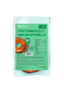 Siili proteiinibagelit unikonsiemenillä 150g gluteeniton