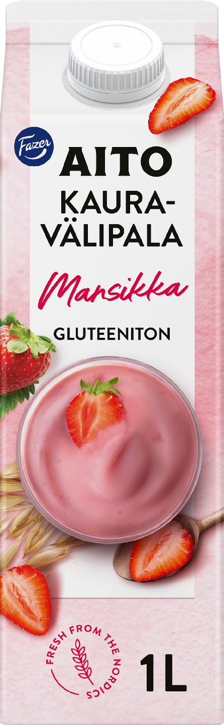 Fazer Aito kauravälipala 1l mansikka gluteeniton