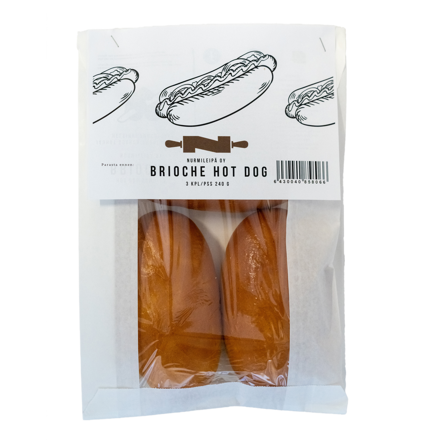Nurmileipä HotDog 3kpl/pss 220g