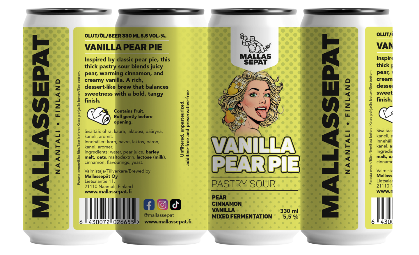 Mallassepät Vanil Pear Sour olut 5,5% 0,33l