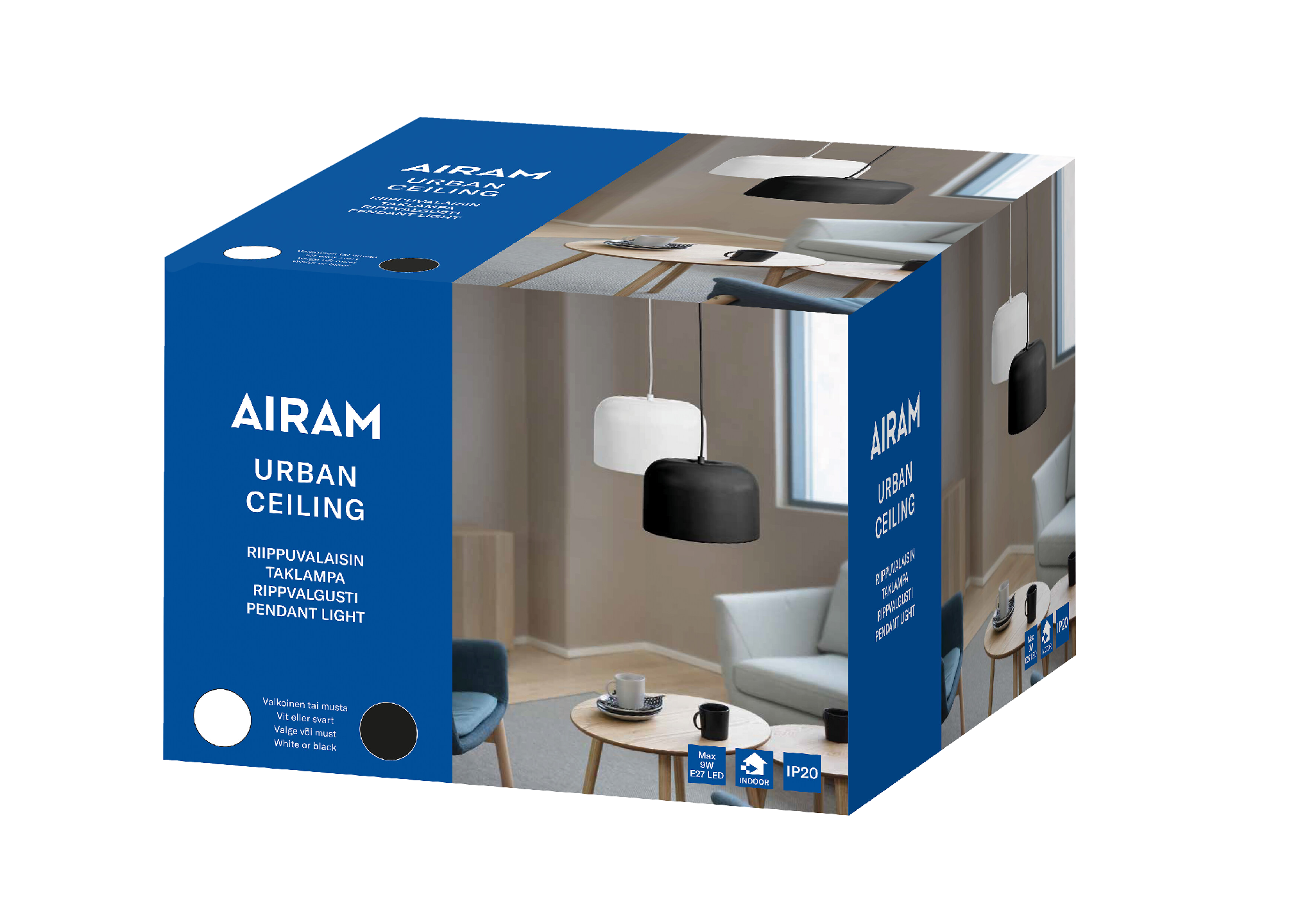 Airam Urban Ceiling kattovalaisin E27 musta