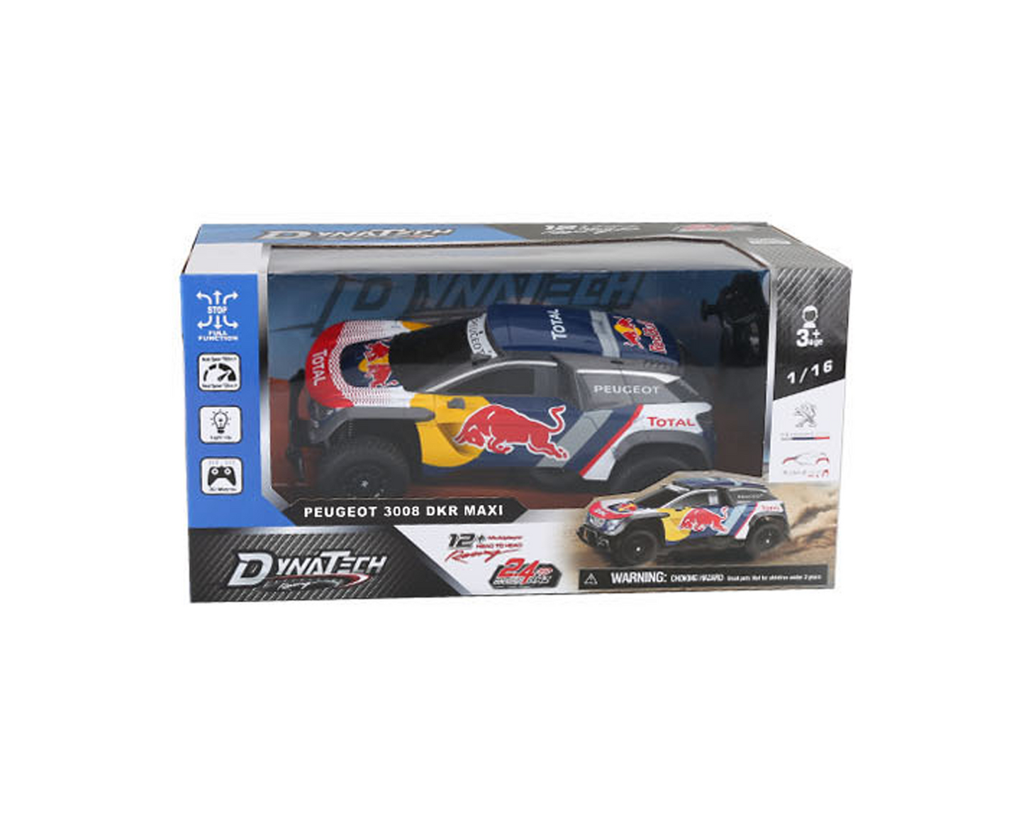 Redbull Peugeot DKR3008 1:16 2,4Ghz radio-ohjattava auto