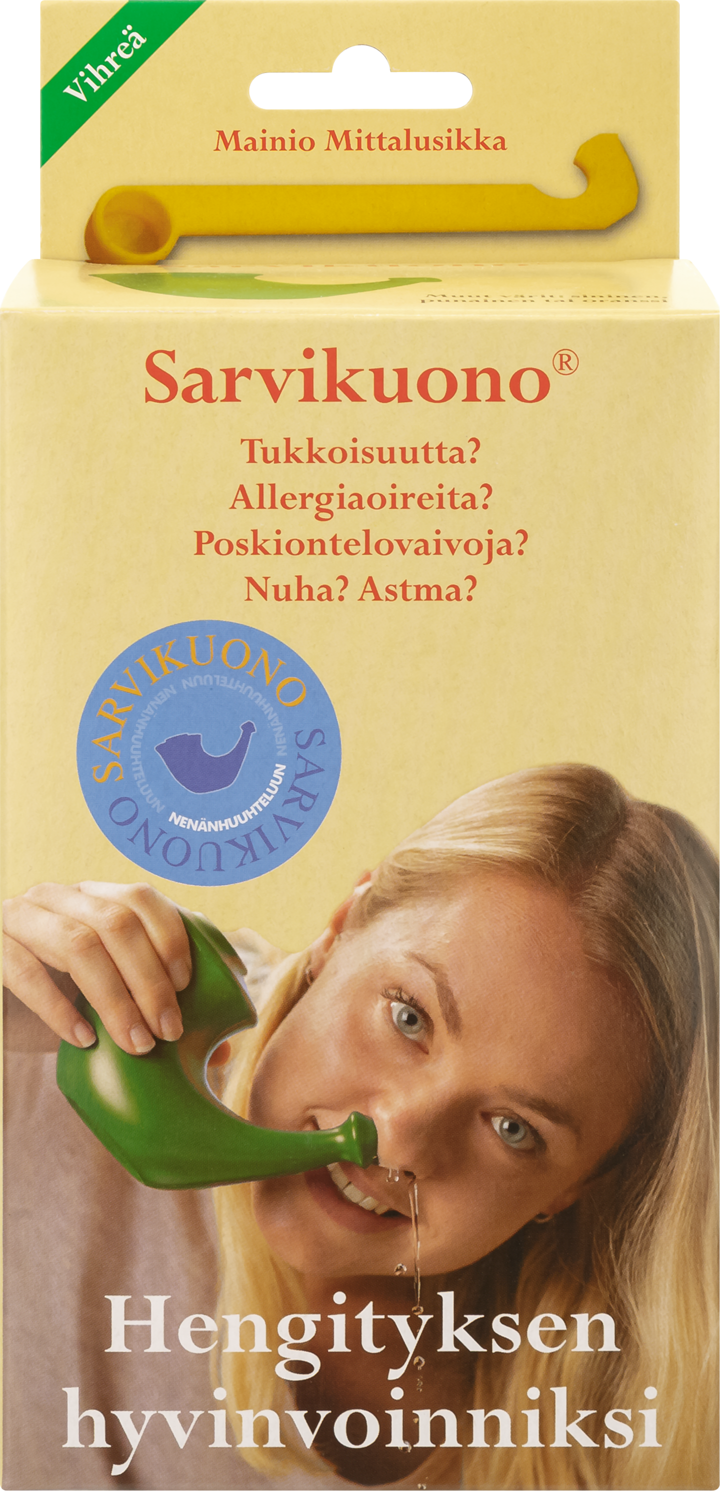 Nenänhuuhtelukannu "sarvikuono" 1kpl vihreä