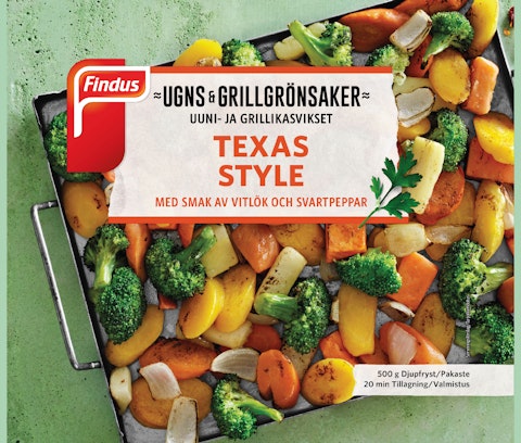 Findus  Uuni- ja grillikasvikset Texas 500g