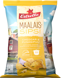 Estrella Maalaissipsi 180g Cheddar & Red Onion