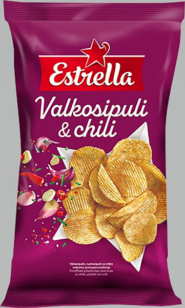 Estrella sipsit 275g valkosipuli chili