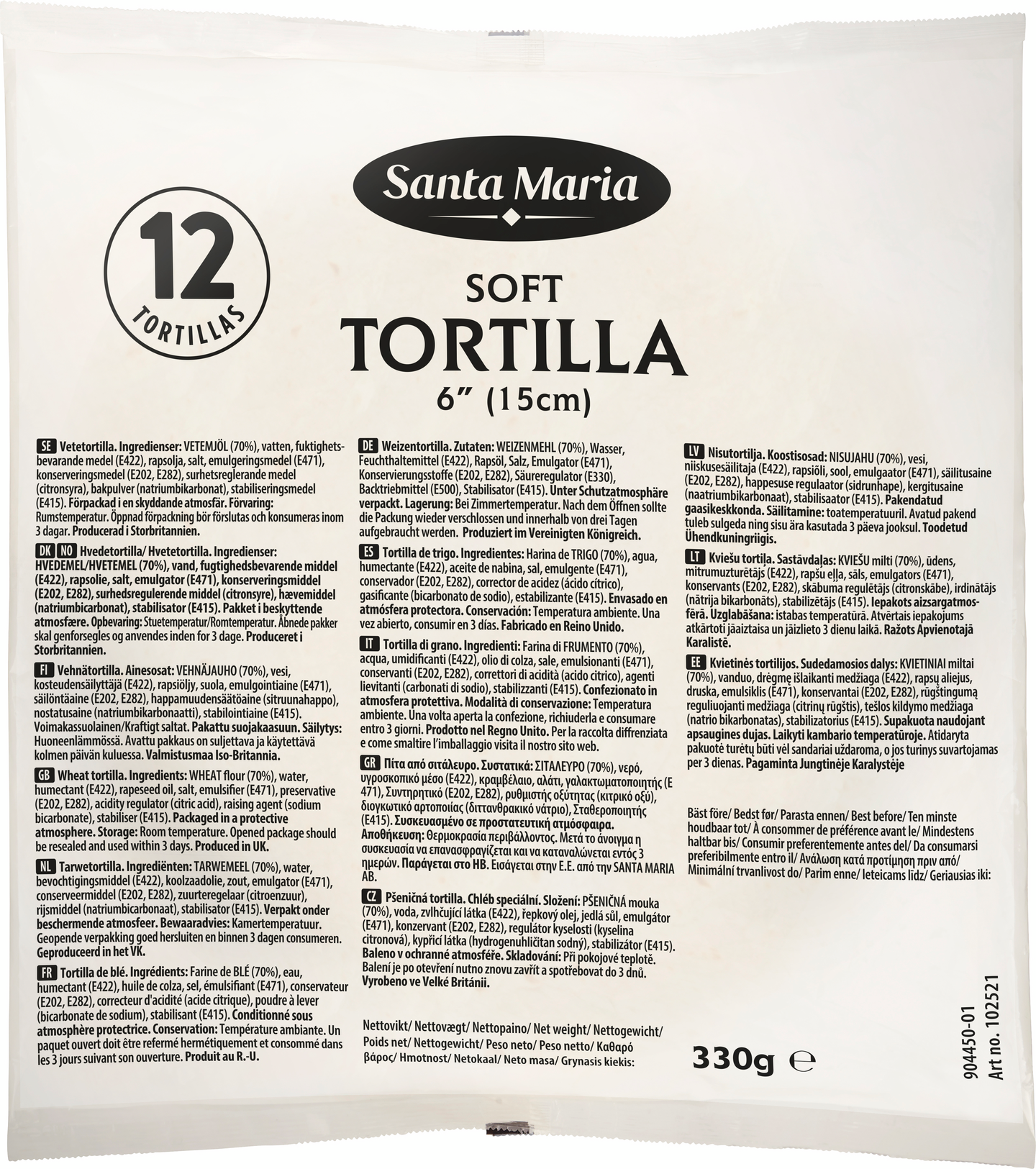 Santa Maria Soft Tortilla 330g