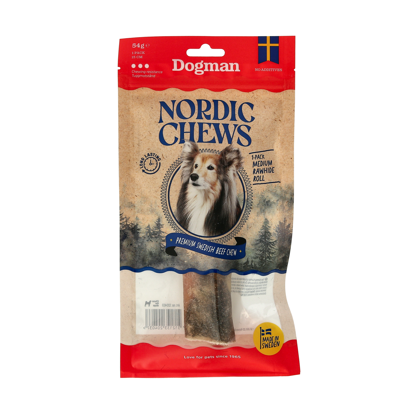 Dogman Nordic Chews Roll puruluu medium 15cm 1pack 55g