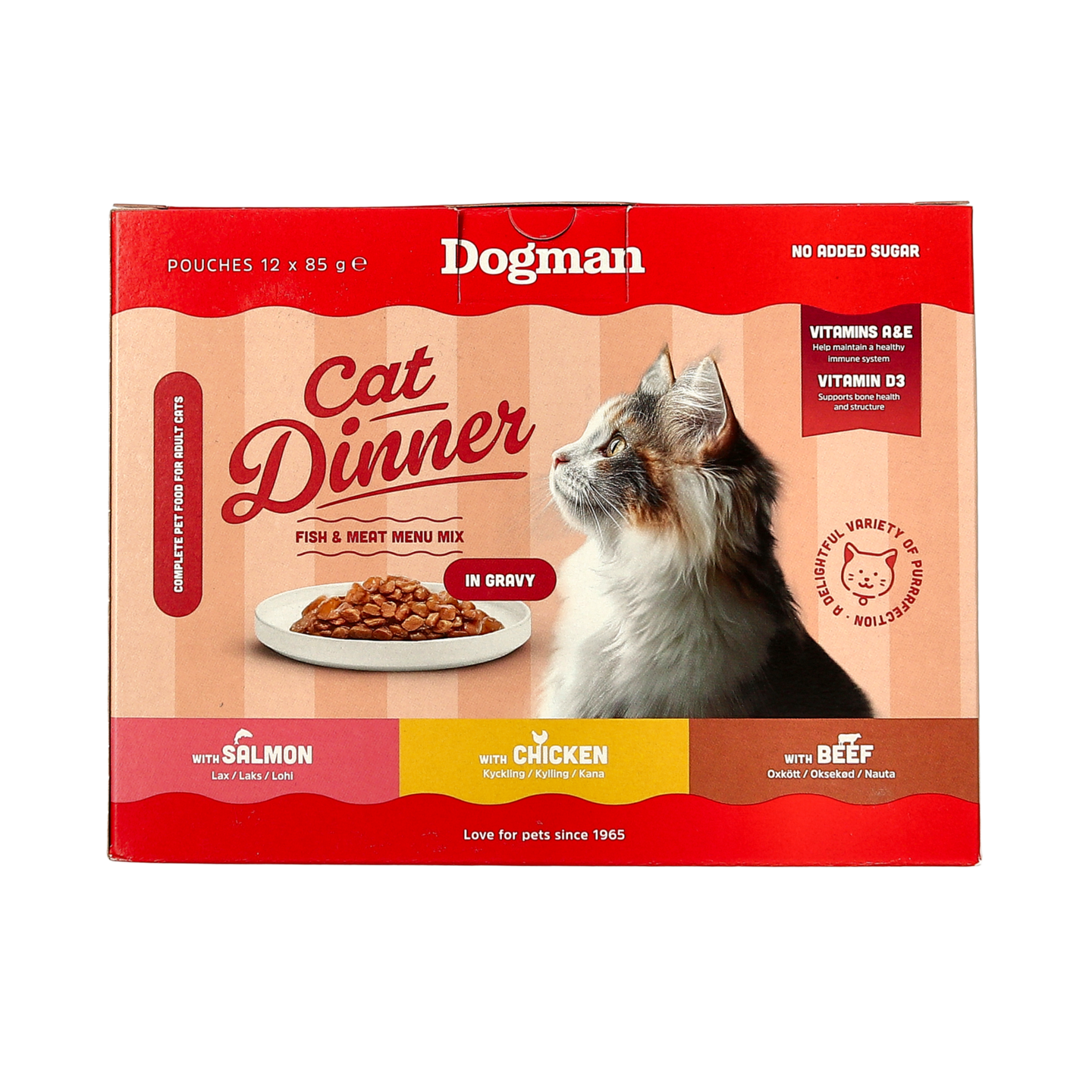 Dogman Cat Dinner Fish Meat Menu Mix Gravy 12x85g