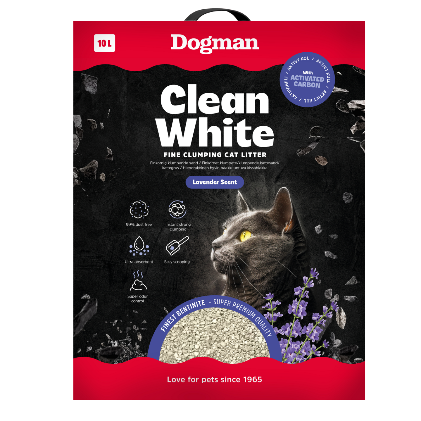 Dogman Kissanhiekka aktiivihiili 10l