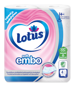 Lotus Soft Embo wc-paperi 4rl valkoinen