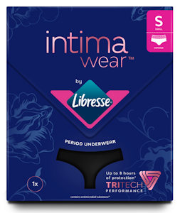 Libresse Intimawear Hipster kuukautisalushousut musta S 1kpl