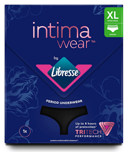 Libresse Intimawear Hipster kuukautisalushousut musta XL 1kpl