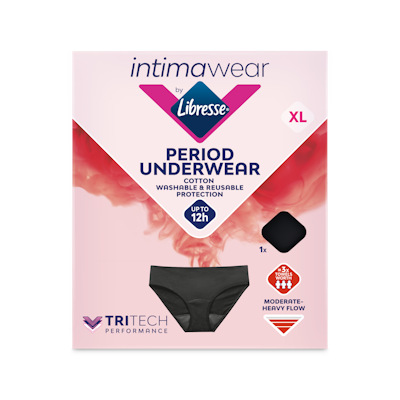 Libresse Intimawear Cotton Hipster kuukautisalushousut musta XL