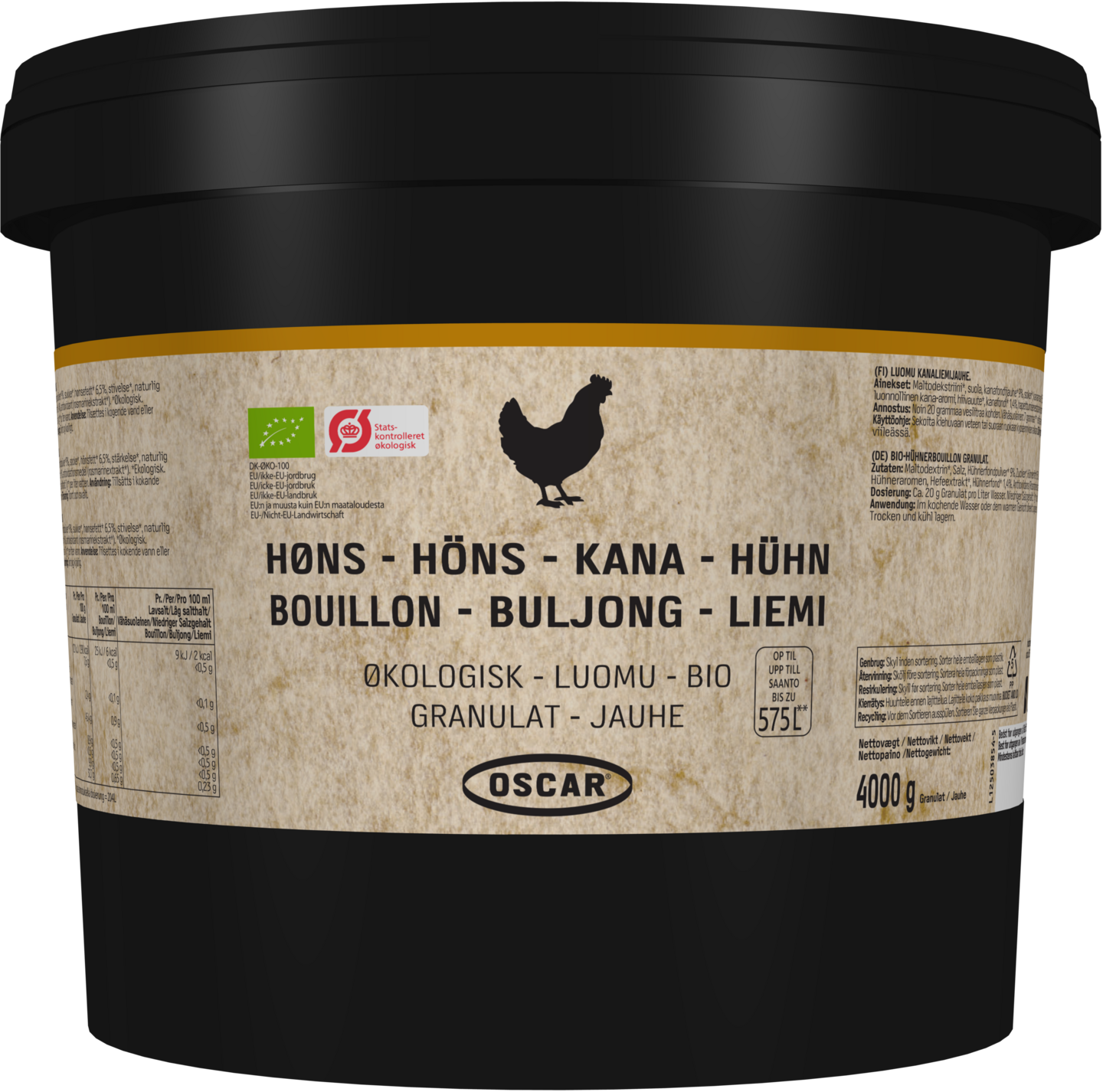 Oscar kanaliemijauhe 4kg/575l luomu