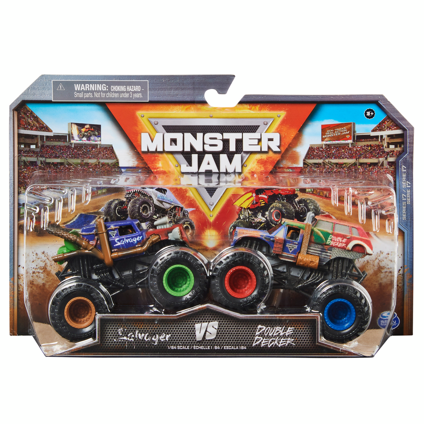 Monster Jam 1:64 Metal, otteluautopari, 2kpl./pakkaus