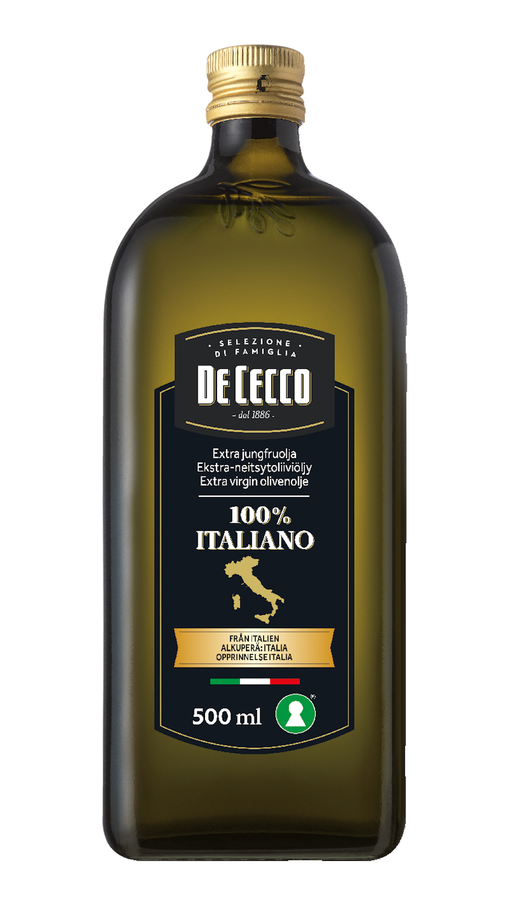 De Cecco 100% Italiano Ekstra-Neitsyt oliiviöljy 500ml — HoReCa-tukku ...