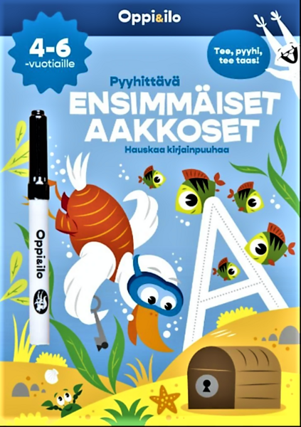 Oppi&ilo Oppi&ilo Pyyhittävä Ensimmäiset aakkoset -puuhakirja 4-6 v