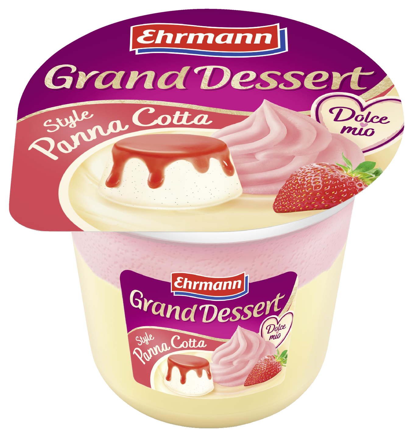 Ehrmann Grand Dessert 190g panna cotta mansikkakermavaahdolla