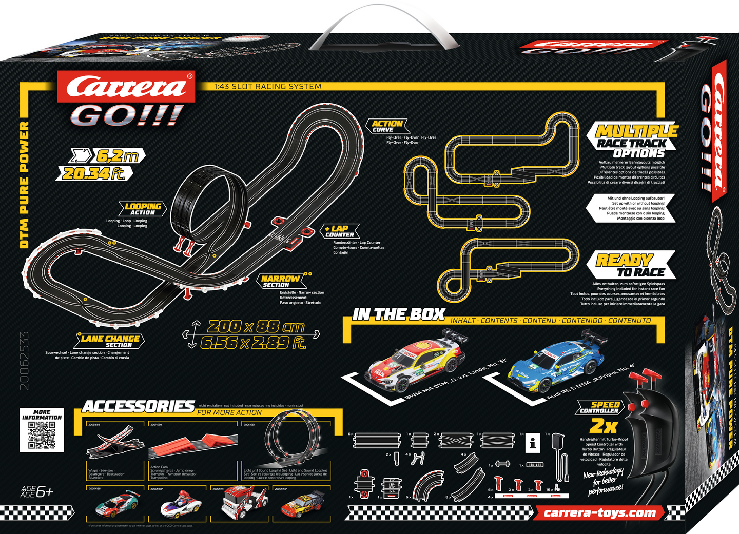 Carrera Go! DTM Pure Power autorata 6,2m