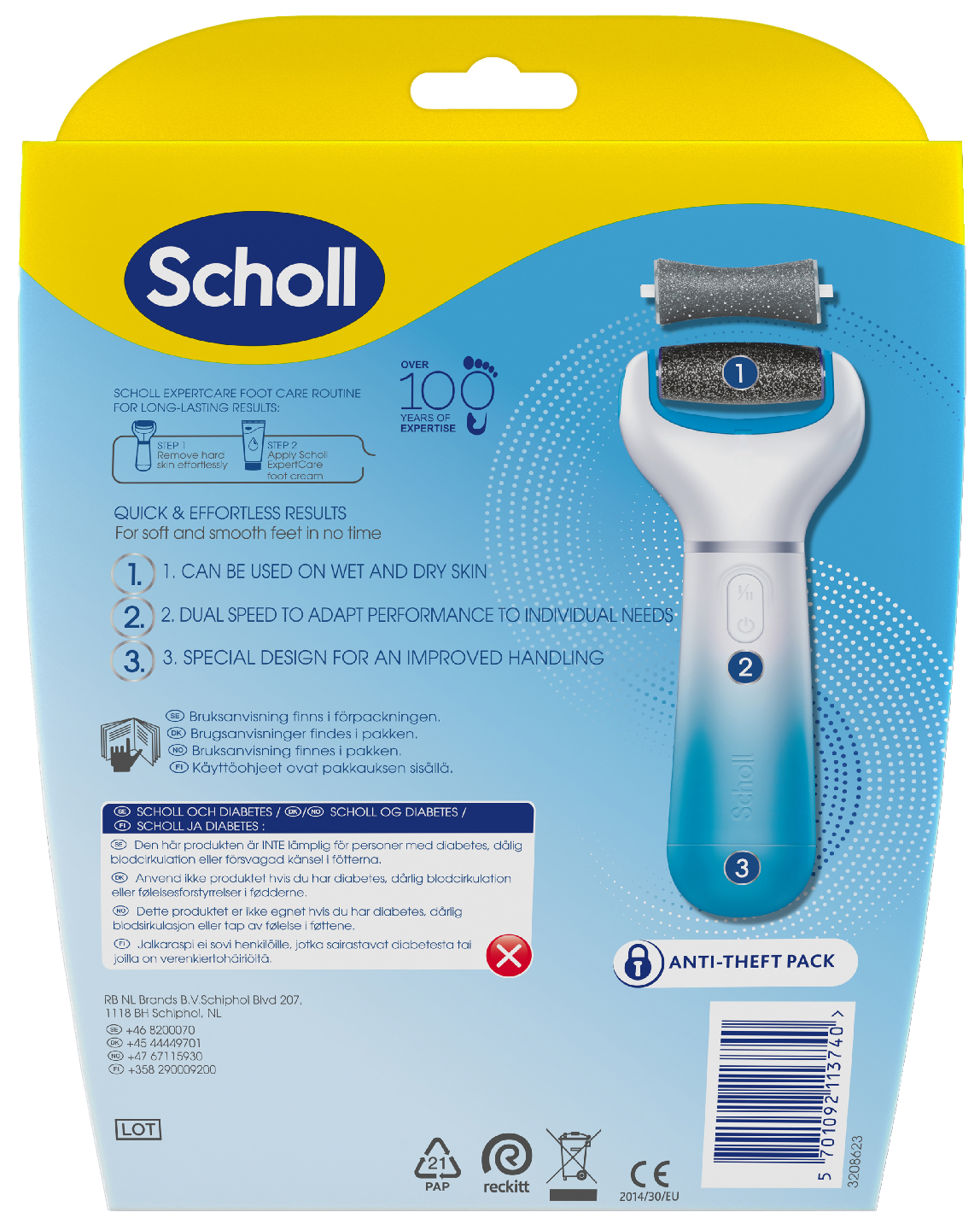 Scholl Velvet Smooth jalkaraspi + kuoriva vaihtopää