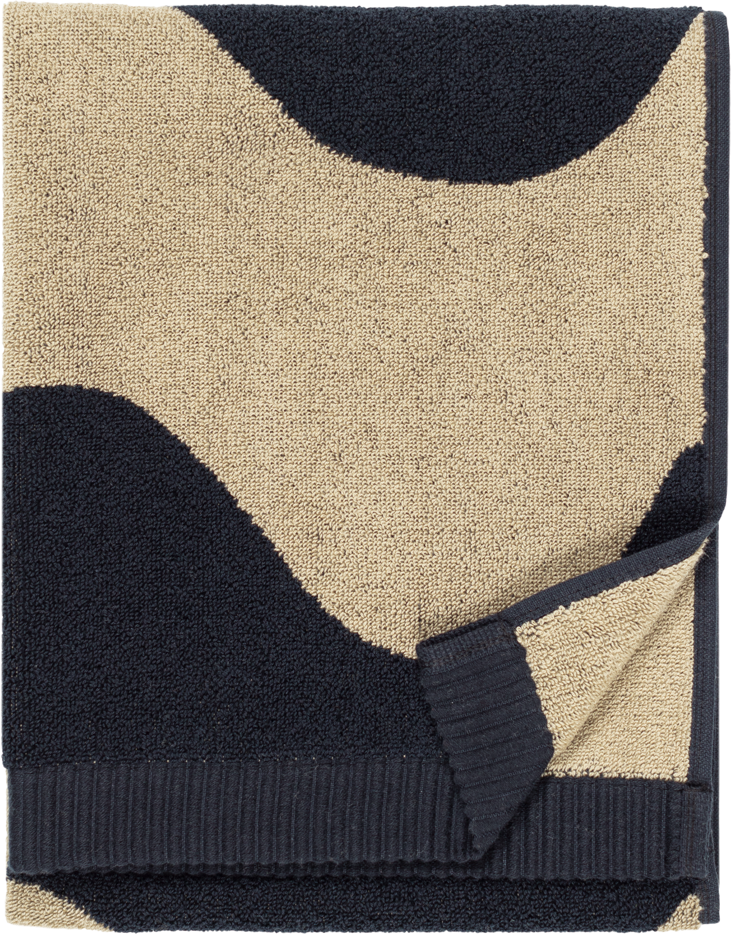Marimekko Lokki käsipyyhe 50 x 70 cm musta-beige