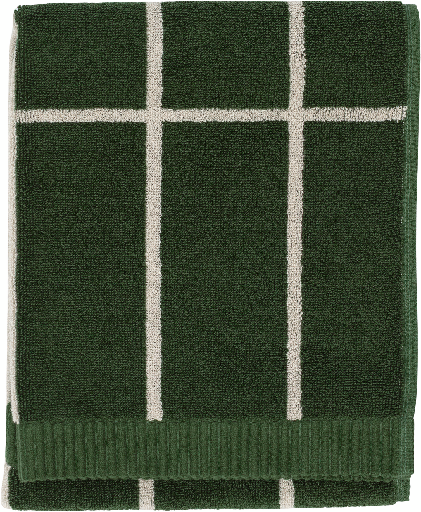 Marimekko Tiiliskivi pyyhe 50x70 cm vihreä-vaalea beige