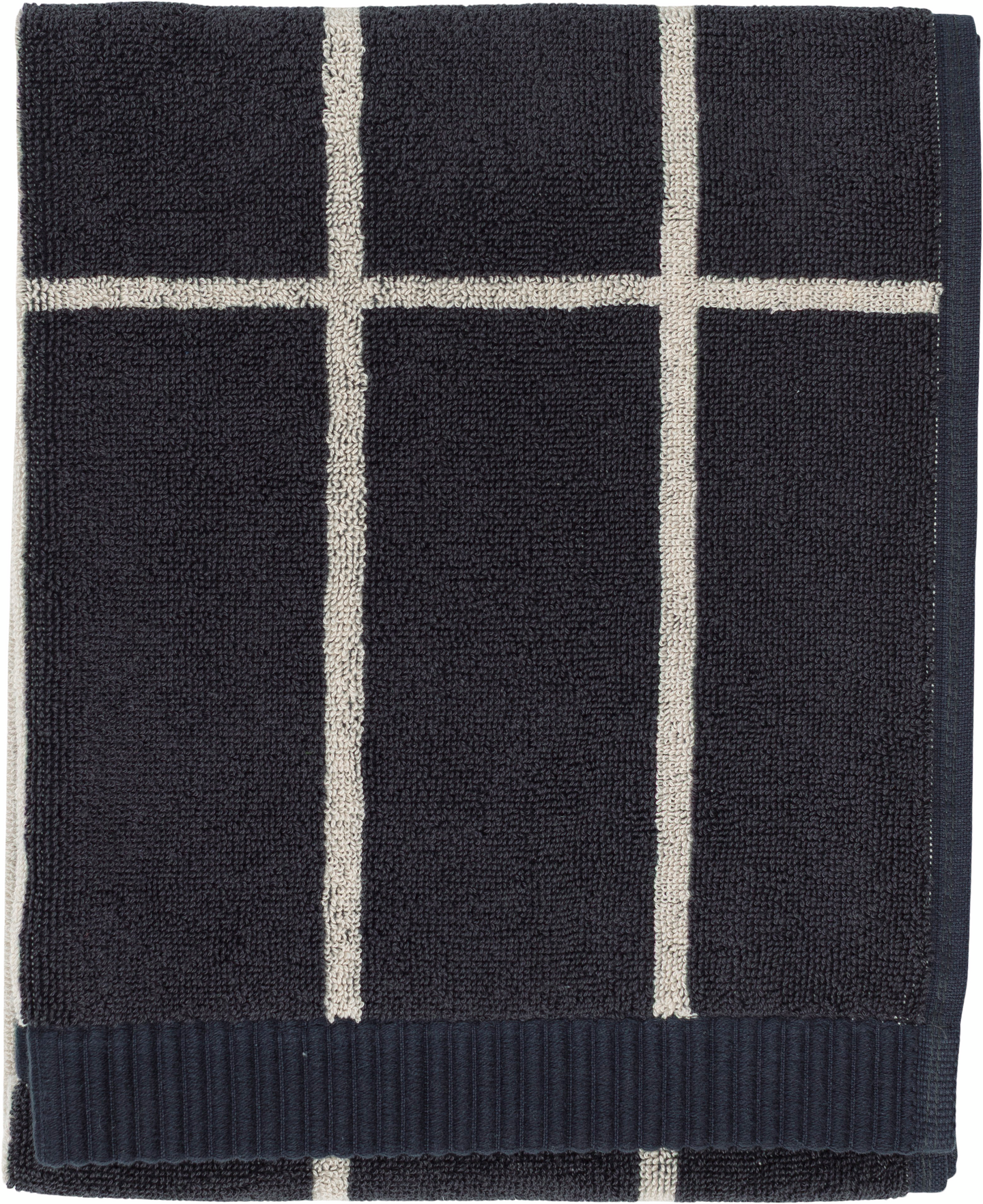 Marimekko Tiiliskivi pyyhe 50x70 cm tummanharmaa-vaalea beige