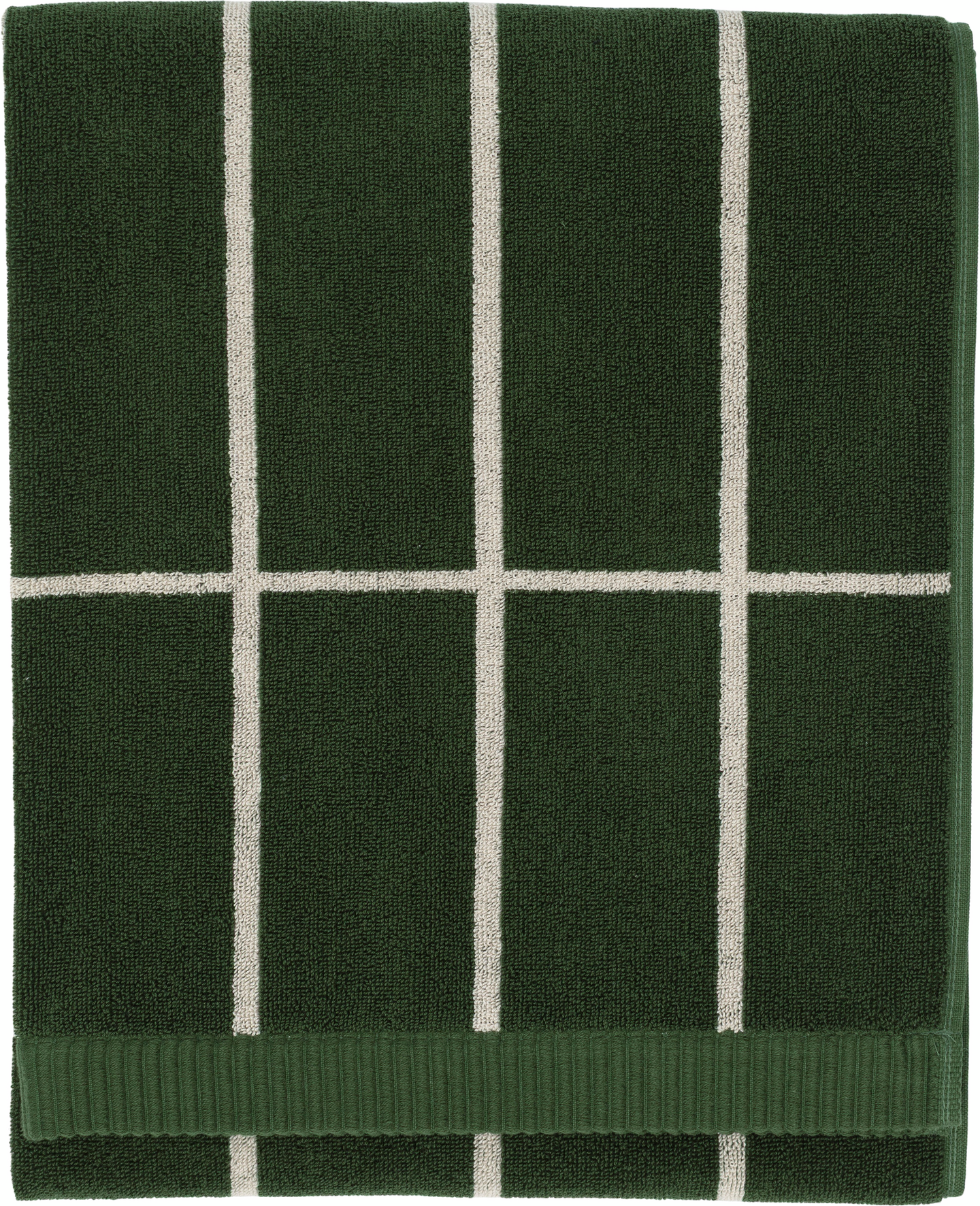 Marimekko Tiiliskivi pyyhe 70x140 cm vihreä-vaalea beige