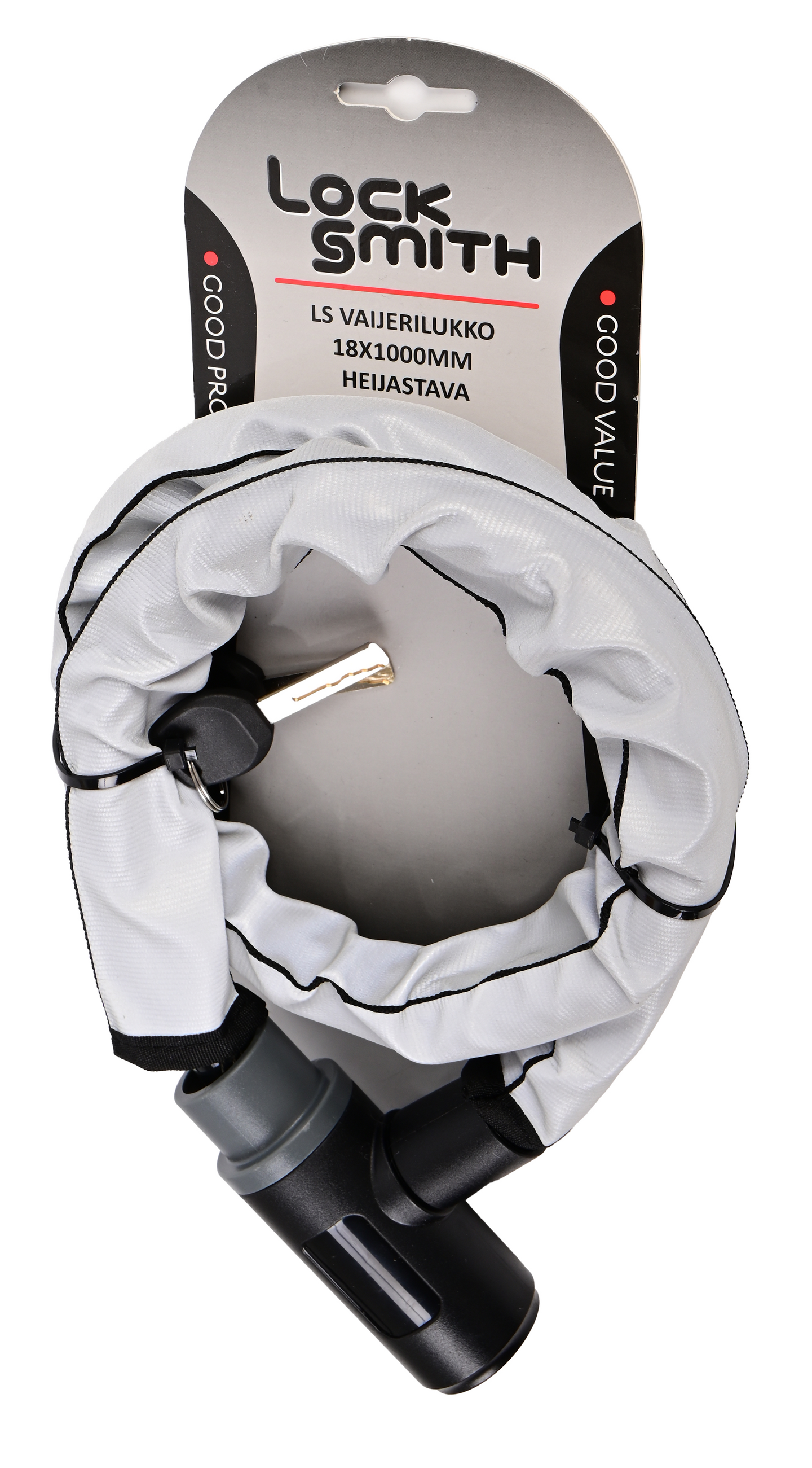 Locksmith vaijerilukko 18x1000mm avain heij.