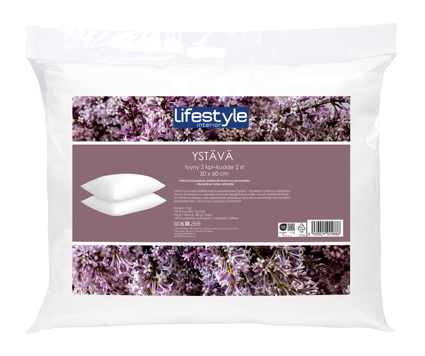 Lifestyle Ystävä tyyny 2 kpl 50x60 cm
