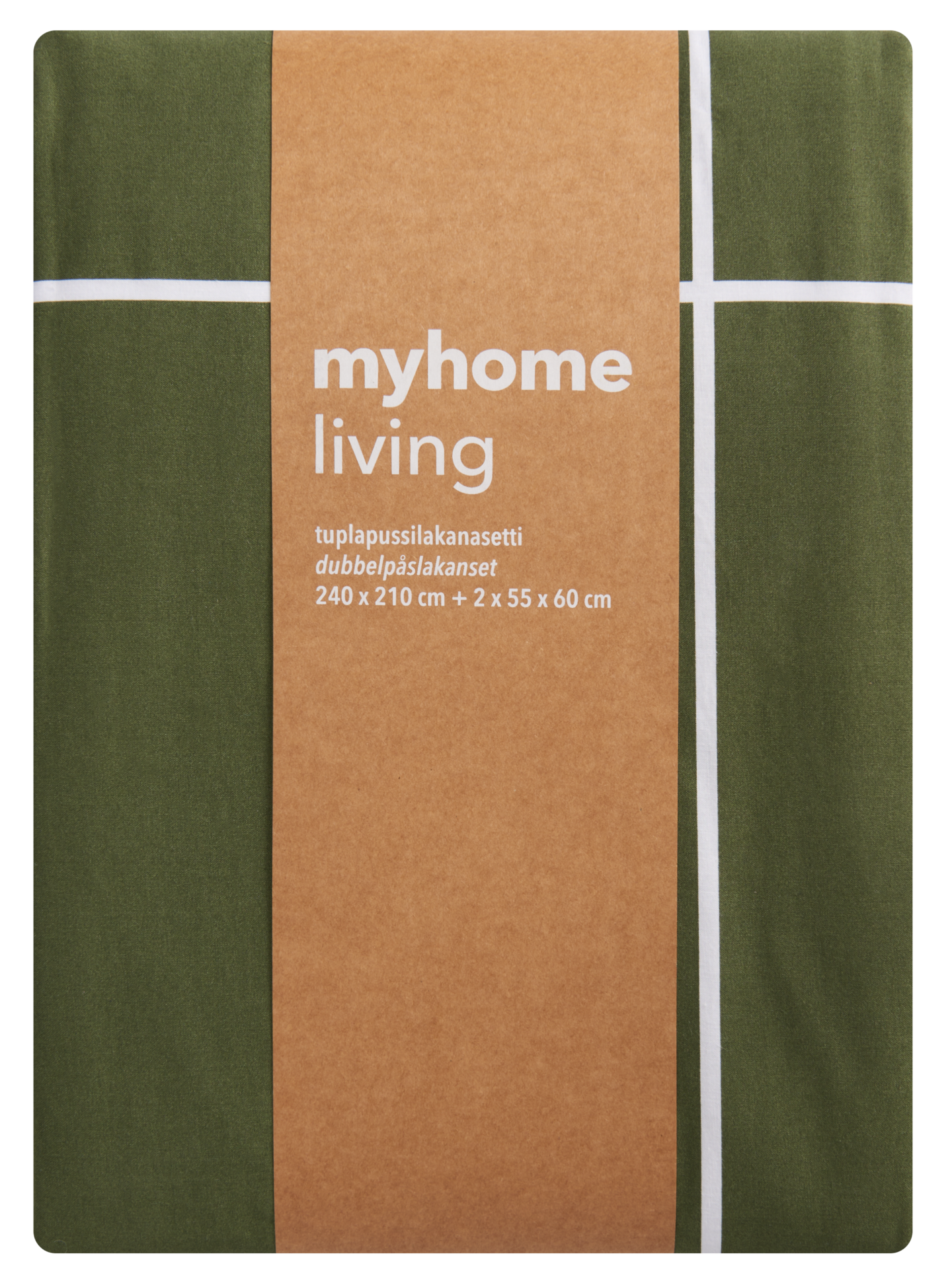 myhome Ruutu parivuoteen pussilakanasetti 240x210 cm metsä