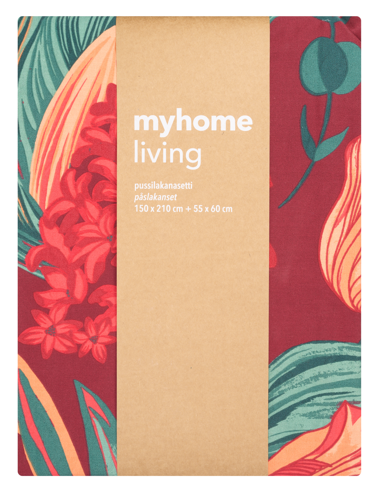 myhome Amaryllis pussilakanasetti 150x210 cm punainen