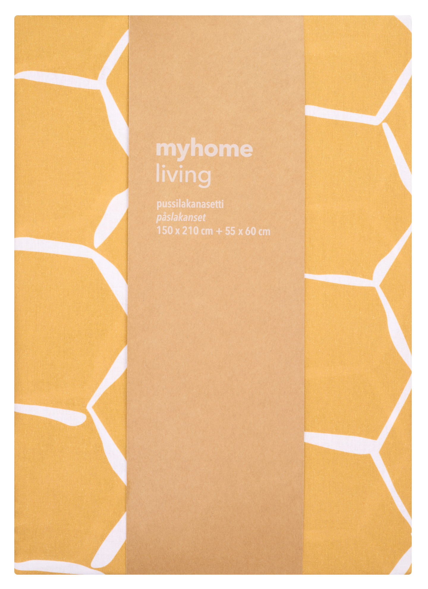 myhome Kenno pussilakanasetti 150x210 cm keltainen