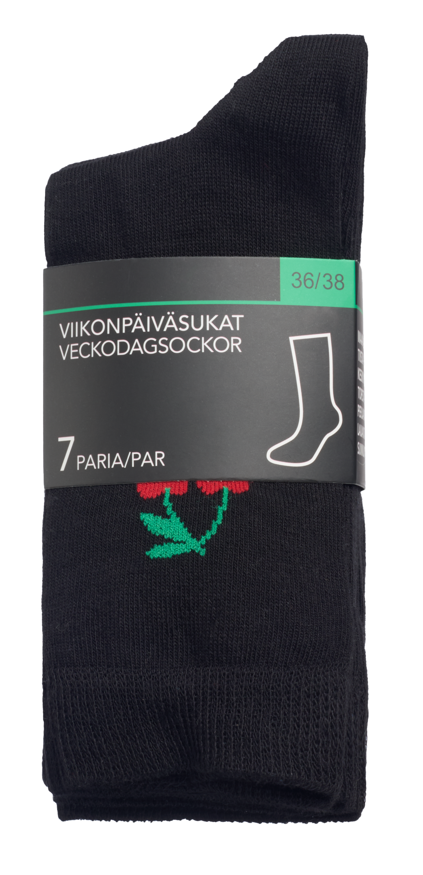 N Viikonpäiväsukat 7pr mu 36-38