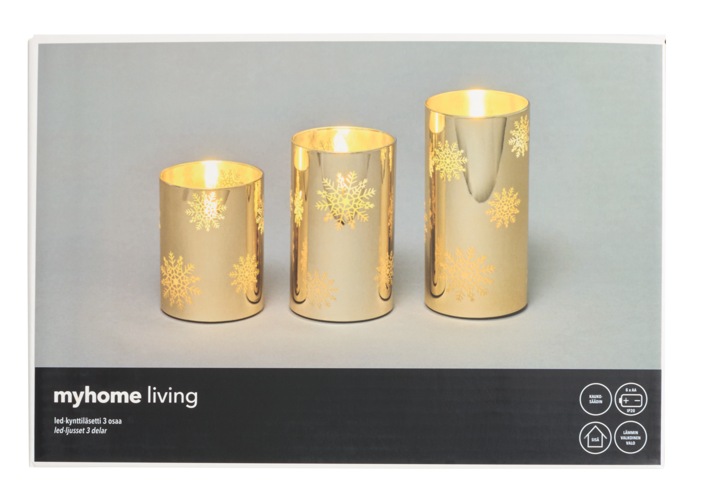 myhome 3-os. led-kynttiläsetti