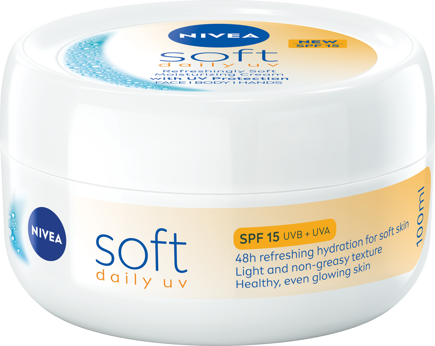 NIVEA 100ml Soft Daily UV SK15 -kosteusvoide